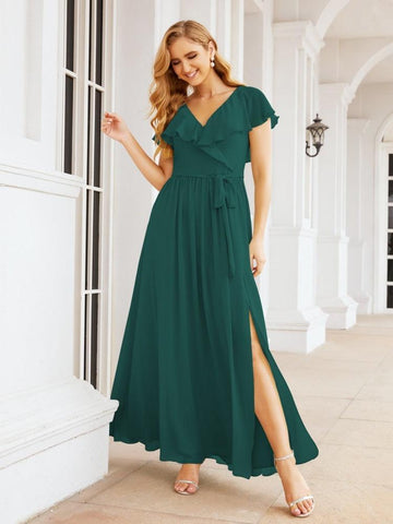 Robes de demoiselle d'honneur à manches flottantes, robes de soirée formelles, robes de bal 28044 