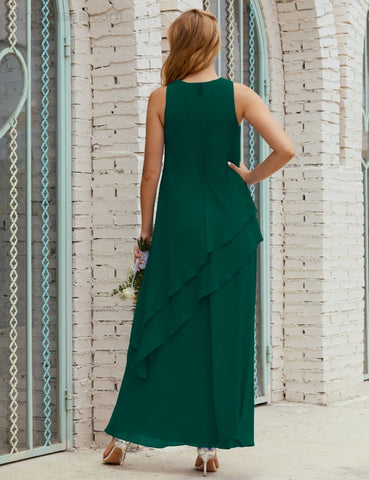 Robe longue en mousseline grande taille pour la mère de la mariée, robe de demoiselle d'honneur de bal de fin d'année SY28019