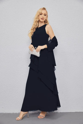 Mother of Bride Dresses with Open Front Lightweight Cardigan Formal Prom Gown  28081