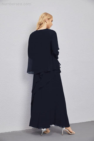 Mother of Bride Dresses with Open Front Lightweight Cardigan Formal Prom Gown  28081