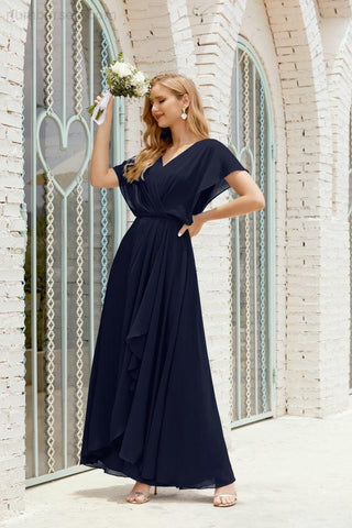 Robe de soirée longue Baoleely pour mère de la mariée, grande taille, col en V, longueur au sol, pour invitée de mariage, 28020