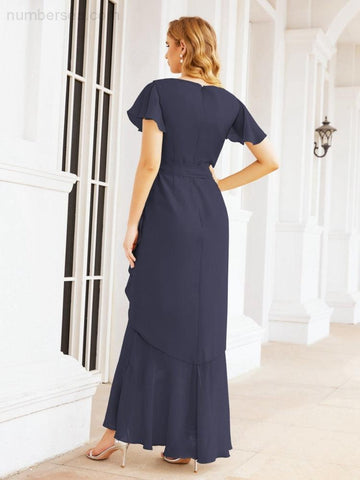 Baoleely Ruffled Bridesmaid Dresses Mermaid Formal Violin Evening Party Prom Gowns 28042