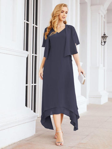 Sunnderly Two-Piece A-line Mother of The Bride Dress Formal Party Gown Dress SY28073