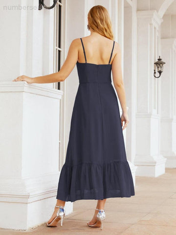 Baoleely Blackless Strap Bridesmaid Dress Ankle Length 28028