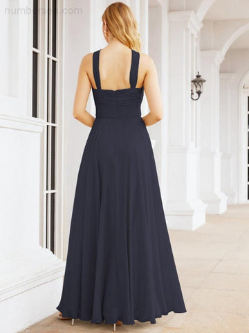 Baoleely Crisscross Halter Bridesmaid Dresses for Party Wedding Evening Prom Maxi Ball Gowns 28053