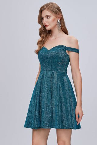 Robes de bal courtes à épaules dénudées, décolleté en cœur et lacets, coupe trapèze