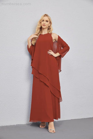 Mother of Bride Dresses with Open Front Lightweight Cardigan Formal Prom Gown  28081