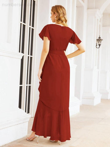 Baoleely Ruffled Bridesmaid Dresses Mermaid Formal Violin Evening Party Prom Gowns 28042