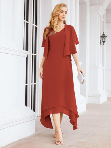 Sunnderly Two-Piece A-line Mother of The Bride Dress Formal Party Gown Dress SY28073