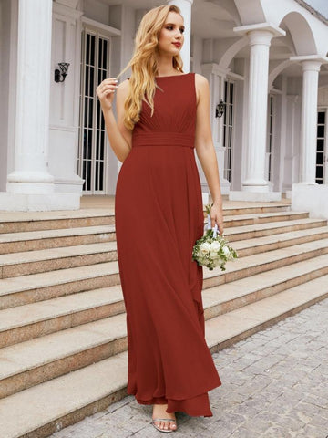 Baoleely Bridesmaid Dresses for Wedding Ruffles Long Formal Prom Gowns 28039