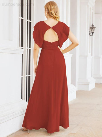 Sunnderly Bridesmaid Dresses Cape Formal Prom Dress Open Back Gowns for Mother of The Bride SY28058