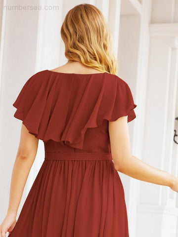 Robes de demoiselle d'honneur à manches flottantes, robes de soirée formelles, robes de bal 28044 