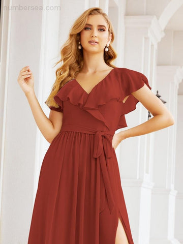 Robes de demoiselle d'honneur à manches flottantes, robes de soirée formelles, robes de bal 28044 