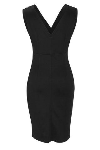 Vestidos de noche elegantes de celebridades, lisos, con abertura y escote en V (4 colores) 