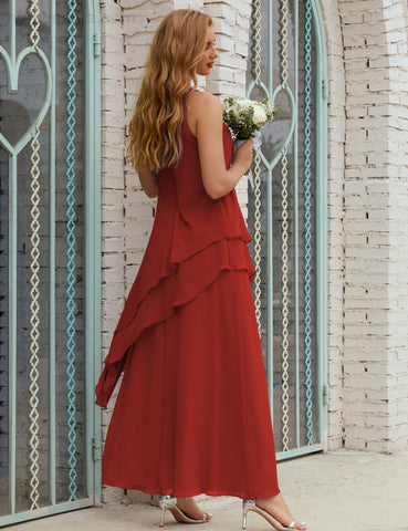 Robe longue en mousseline grande taille pour la mère de la mariée, robe de demoiselle d'honneur de bal de fin d'année SY28019