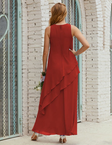 Robe longue en mousseline grande taille pour la mère de la mariée, robe de demoiselle d'honneur de bal de fin d'année SY28019