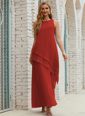 Robe longue en mousseline grande taille pour la mère de la mariée, robe de demoiselle d'honneur de bal de fin d'année SY28019