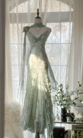 Elegante vestido de noche de gasa con tirantes finos y cuentas, estilo sirena, modelo Y8363