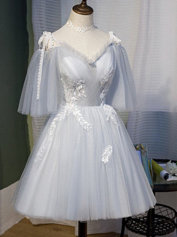 Vestidos de princesa de tul con apliques de encaje sin mangas, elegantes, estilo princesa, para baile de bienvenida 