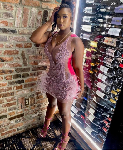 Vestido rosa de fiesta de bienvenida con lujoso bordado de cuentas, ideal para el 22 cumpleaños (modelo Y1828).