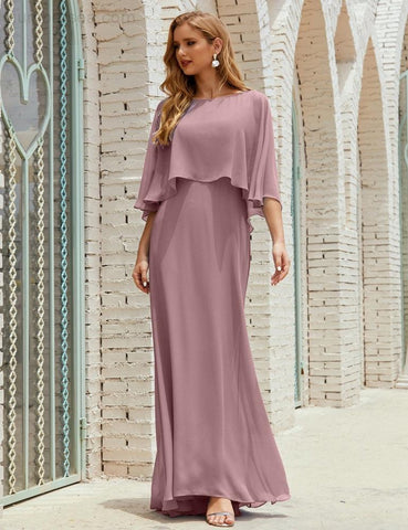 Robe de demoiselle d'honneur Sunnderly pour femme, manches longues, col en V, en mousseline, robe de cérémonie pour mariage SY28018