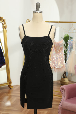 Vestido corto ajustado de lentejuelas con cordones para baile de bienvenida