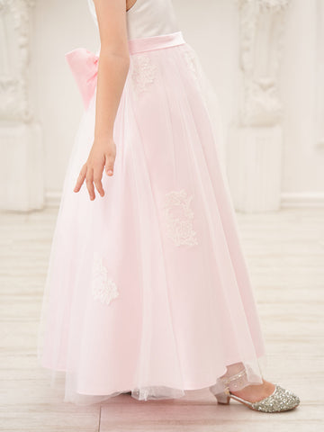 A-line Satin Tulle Ankle-length Pink Dress (2003227111)