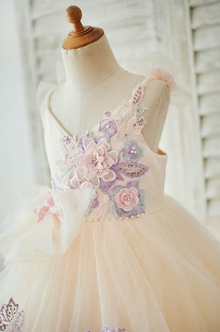 Ball-Gown/Princess Satin Tulle Floor-length Dress