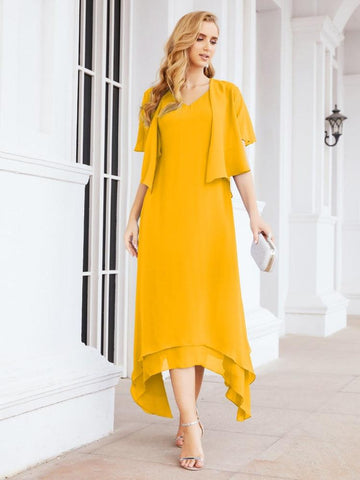 Sunnderly Two-Piece A-line Mother of The Bride Dress Formal Party Gown Dress SY28073