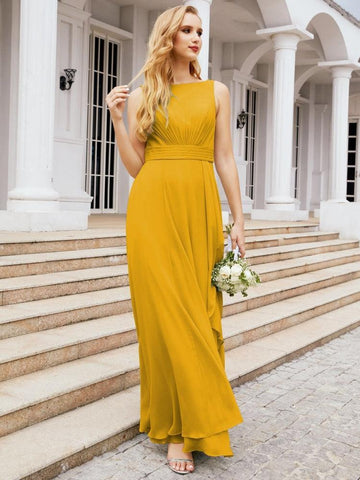 Baoleely Bridesmaid Dresses for Wedding Ruffles Long Formal Prom Gowns 28039