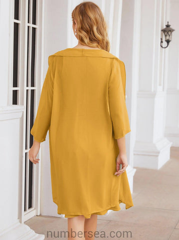 Sunnderly Mother of The Bride Dresses Prom Dress Casual Pleated Dress  SY28065