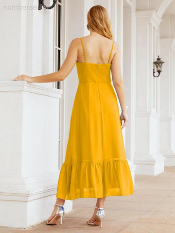 Baoleely Blackless Strap Bridesmaid Dress Ankle Length 28028