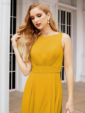 Baoleely Bridesmaid Dresses for Wedding Ruffles Long Formal Prom Gowns 28039