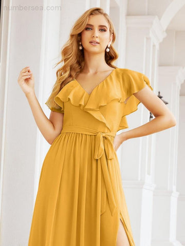 Robes de demoiselle d'honneur à manches flottantes, robes de soirée formelles, robes de bal 28044 