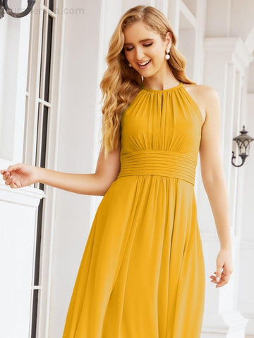 Baoleely Keyhole Bridesmaid Dresses Sleeveless Formal Evening Party Prom Gowns 28043