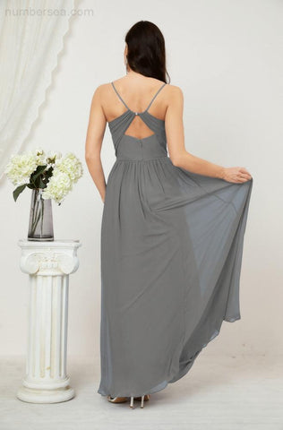 Vestidos de dama de honor con cuello alto Baoleely, de gasa, largos, corte en A, vestido formal de fiesta para boda, fiesta de noche 2801 