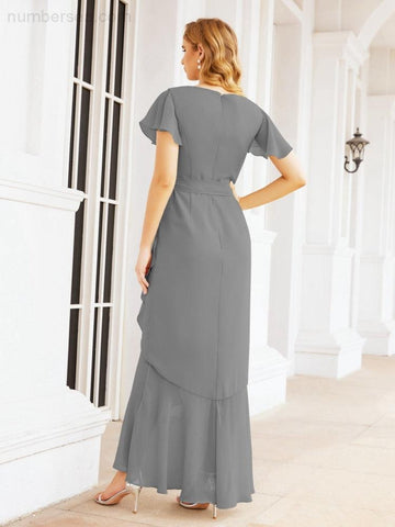 Baoleely Ruffled Bridesmaid Dresses Mermaid Formal Violin Evening Party Prom Gowns 28042