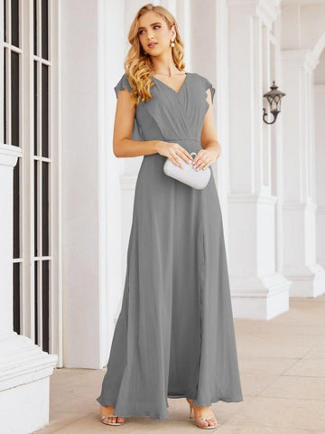 Sunnderly Bridesmaid Dresses Cape Formal Prom Dress Open Back Gowns for Mother of The Bride SY28058
