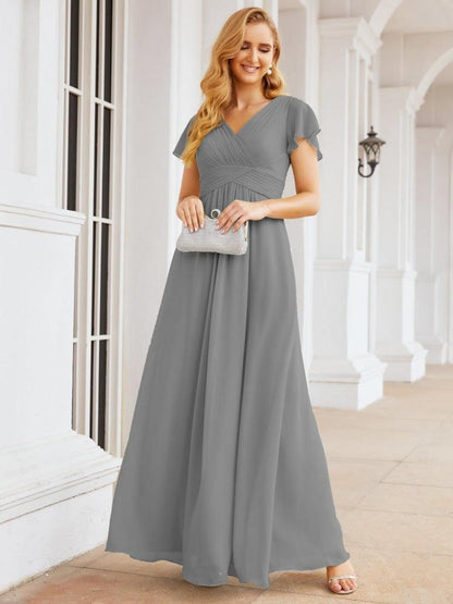 Numbersea Formal Prom Gowns for Mother of The Bride Cap Sleeves Bridesmaid Dress 28047