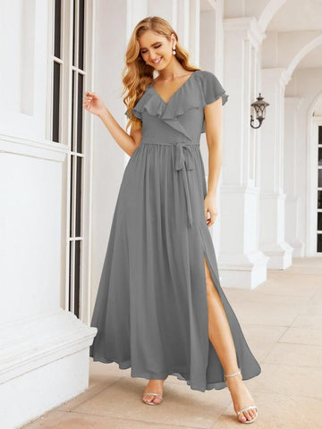 Robes de demoiselle d'honneur à manches flottantes, robes de soirée formelles, robes de bal 28044 