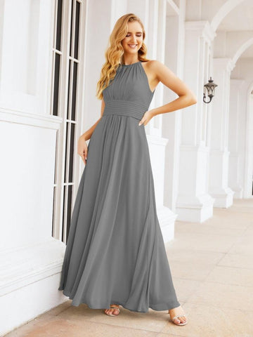 Baoleely Keyhole Bridesmaid Dresses Sleeveless Formal Evening Party Prom Gowns 28043