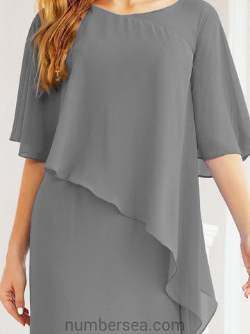 Vestido largo de fiesta formal Sunderly para la madre de la novia con capa de volantes SY28026