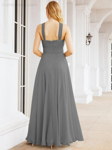 Baoleely Crisscross Halter Bridesmaid Dresses for Party Wedding Evening Prom Maxi Ball Gowns 28053