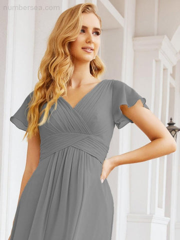 Baoleely Formal Prom Gowns for Mother of The Bride Cap Sleeves Bridesmaid Dress 28047