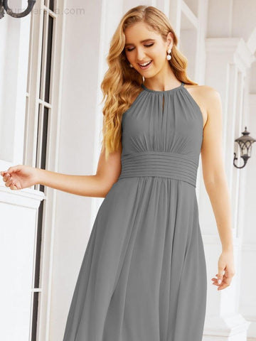 Baoleely Keyhole Bridesmaid Dresses Sleeveless Formal Evening Party Prom Gowns 28043