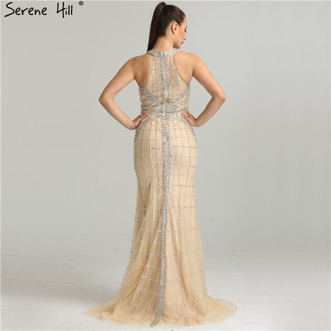 On Sale No Return No Refund Sale  Newest  Fashion Sexy Mermaid Evening Dresses  Halter Beading Luxury  Elegant  Evening Party Dress Real Photo LA6124