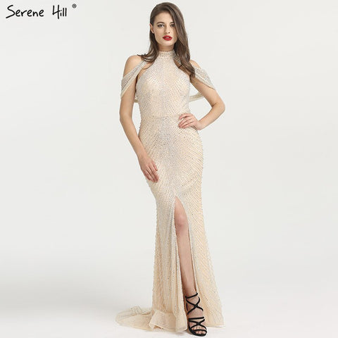 Robe de soirée sirène luxueuse sans manches, à paillettes et perles, en solde, sans retour ni remboursement, 2025 ! LA6557 