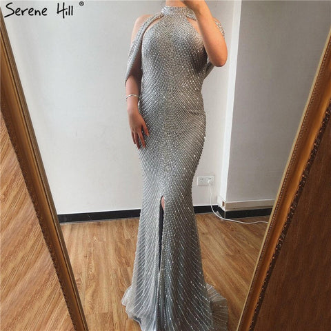 Robe de soirée sirène luxueuse sans manches, à paillettes et perles, en solde, sans retour ni remboursement, 2025 ! LA6557 