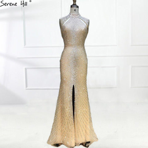 Robe de soirée sirène luxueuse sans manches, à paillettes et perles, en solde, sans retour ni remboursement, 2025 ! LA6557 