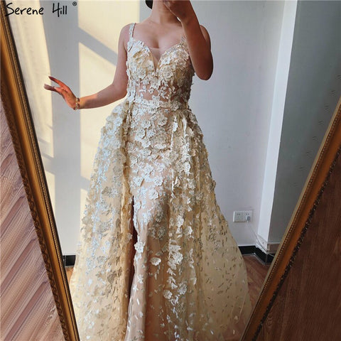 2025 Pink Sleeveless Handmade Flowers Evening Dresses Crystal Sexy Luxury Tulle Evening Gowns Real Photo LA60717